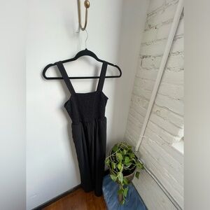 Smocked Comfy Black Jumpsuit Closet Staple